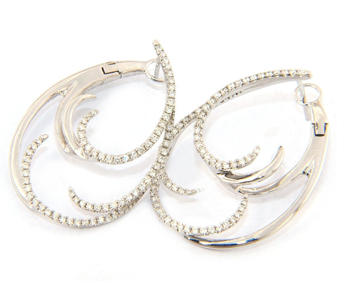Frederic Sage New Frederic Sage 0.90ctw Diamond Wave Crawler Earrings in 14K