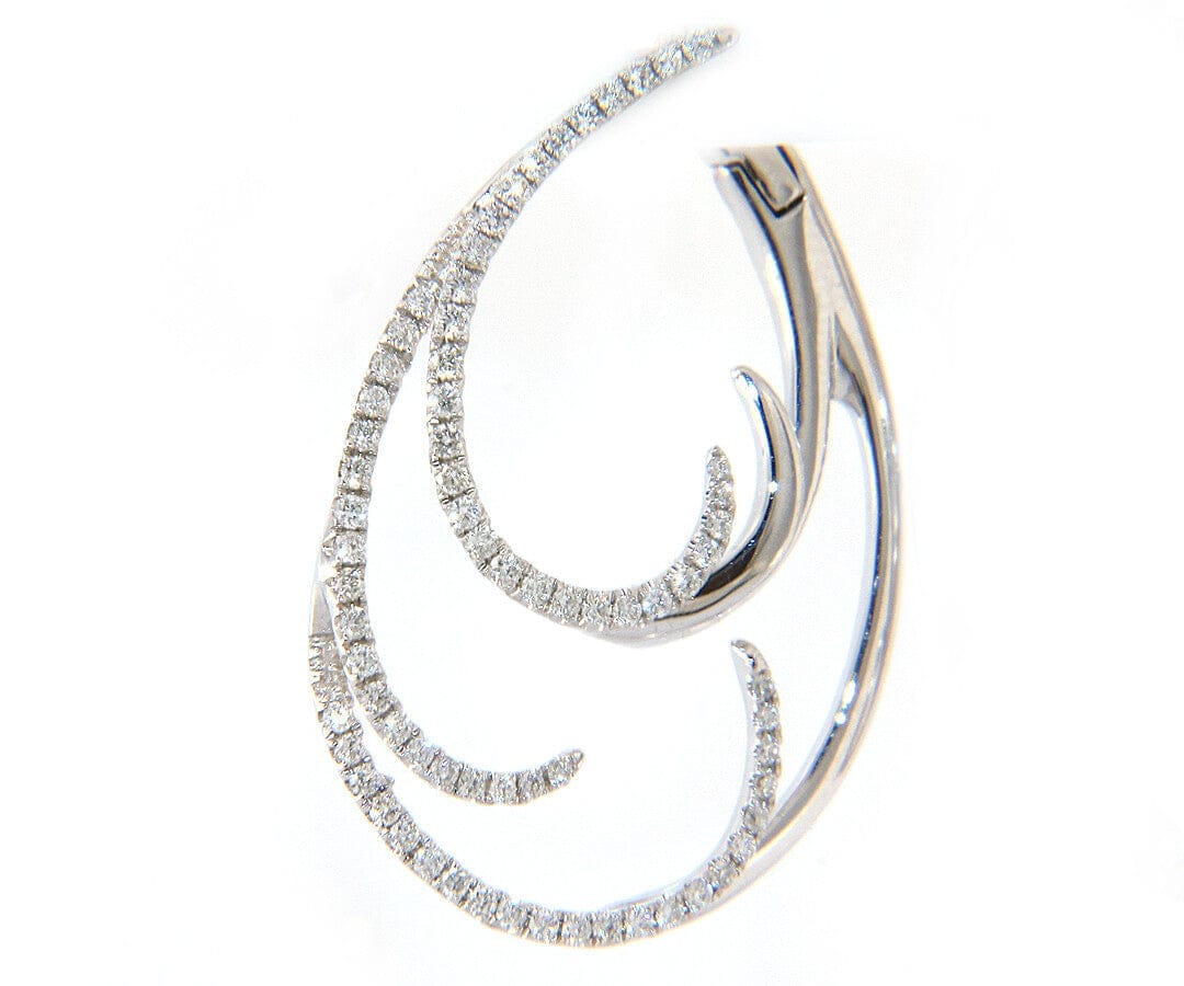 Frederic Sage New Frederic Sage 0.90ctw Diamond Wave Crawler Earrings in 14K