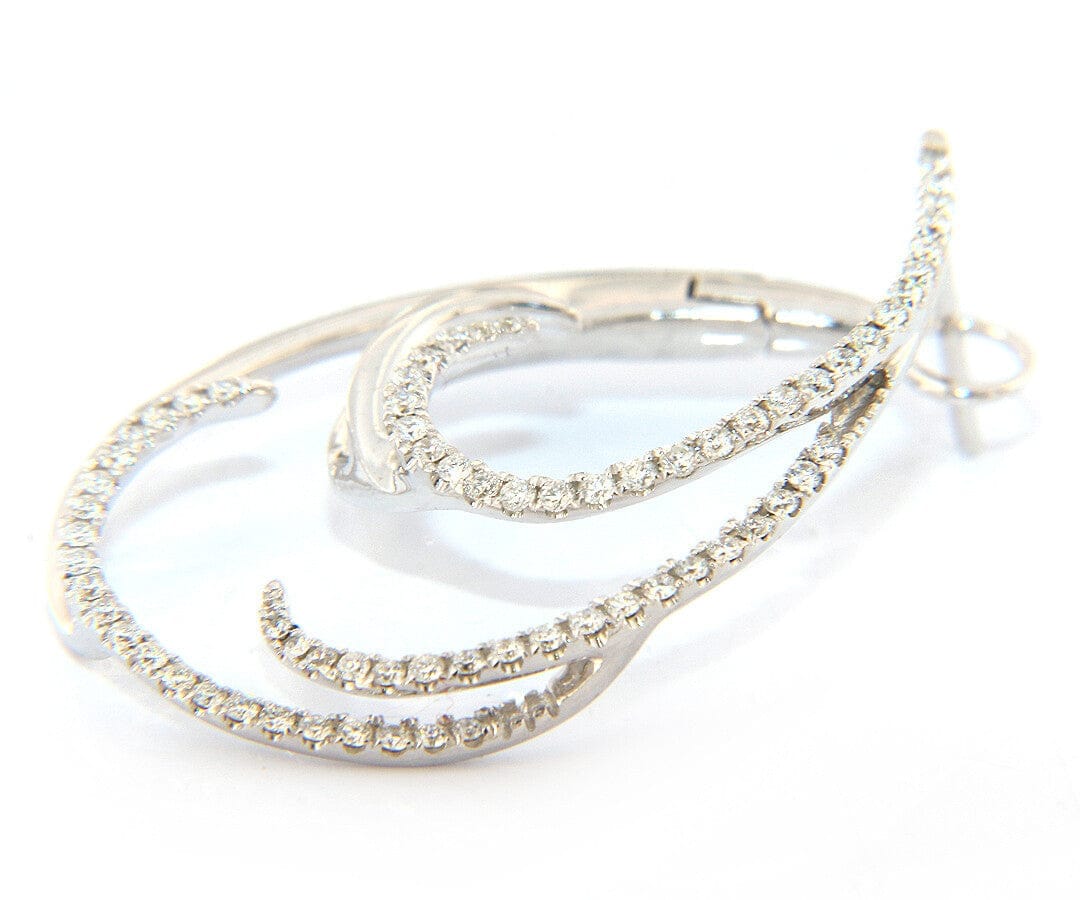 Frederic Sage New Frederic Sage 0.90ctw Diamond Wave Crawler Earrings in 14K