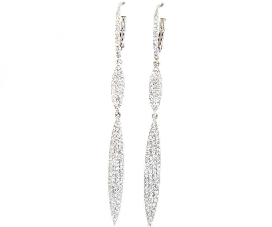 Odelia New Odelia 0.62ctw Pave Diamond Double Marquise Dangle Earrings in 18K