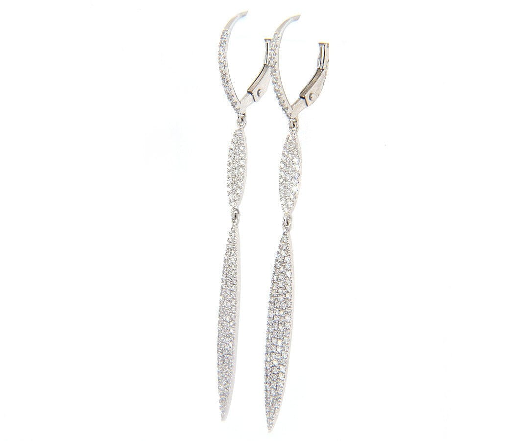 Odelia New Odelia 0.62ctw Pave Diamond Double Marquise Dangle Earrings in 18K