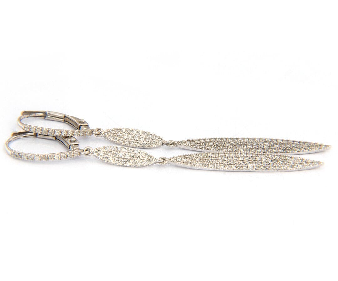 Odelia New Odelia 0.62ctw Pave Diamond Double Marquise Dangle Earrings in 18K