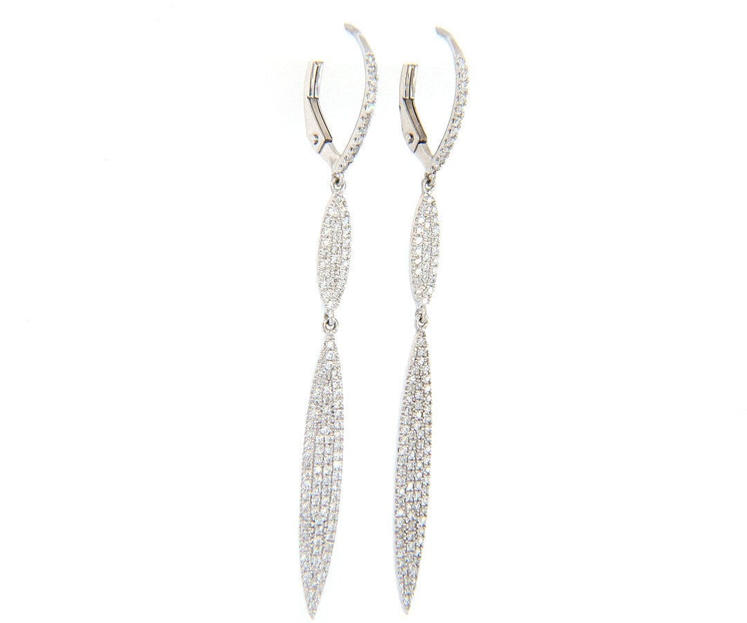 Odelia New Odelia 0.62ctw Pave Diamond Double Marquise Dangle Earrings in 18K