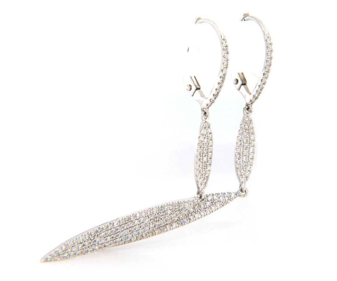Odelia New Odelia 0.62ctw Pave Diamond Double Marquise Dangle Earrings in 18K