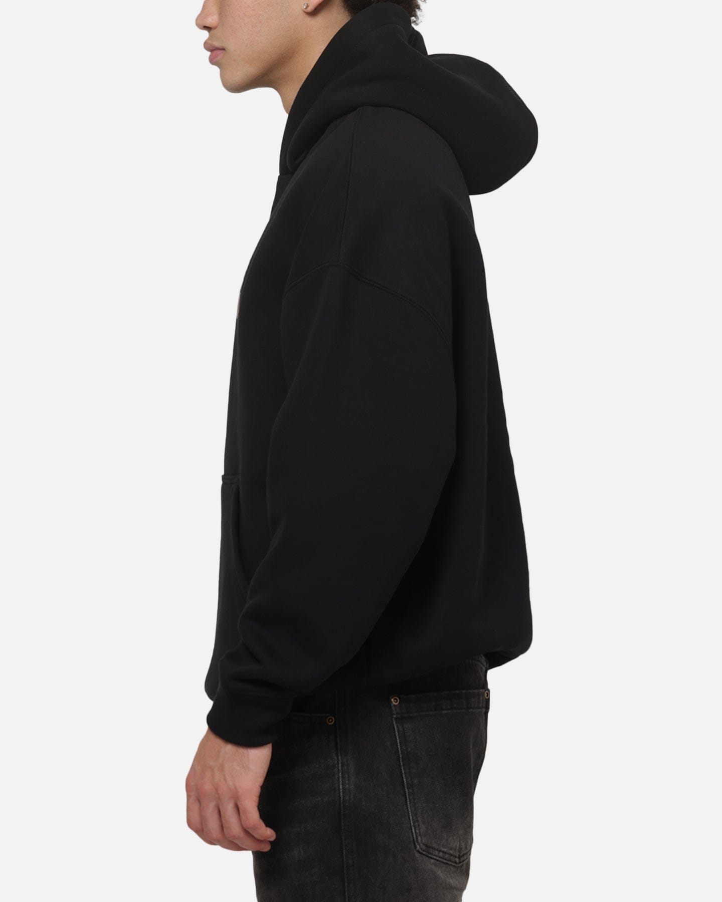 Carre Illusion Hoodie Solid Black