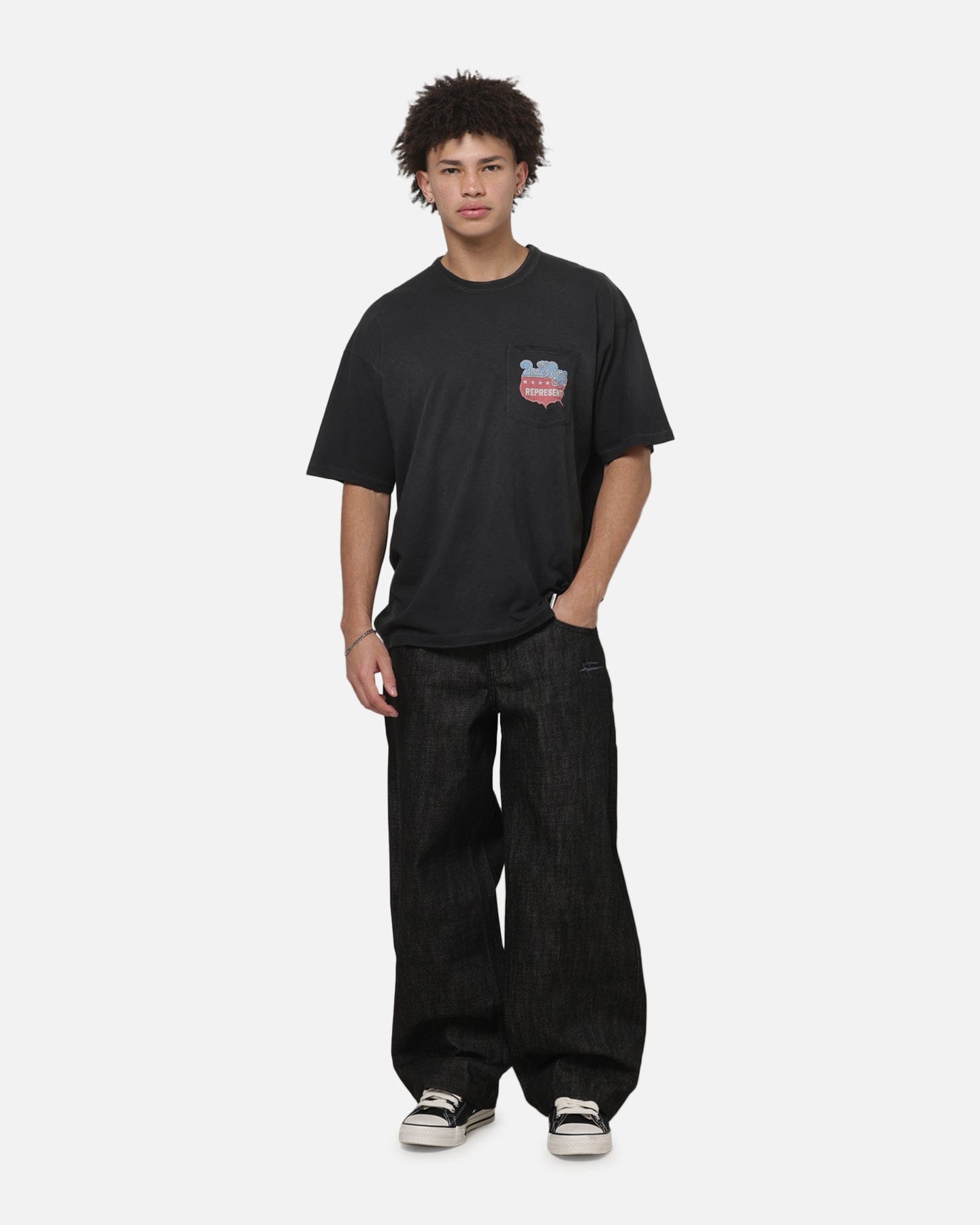 Represent Beach Boys Americas Band T-Shirt Stained Black