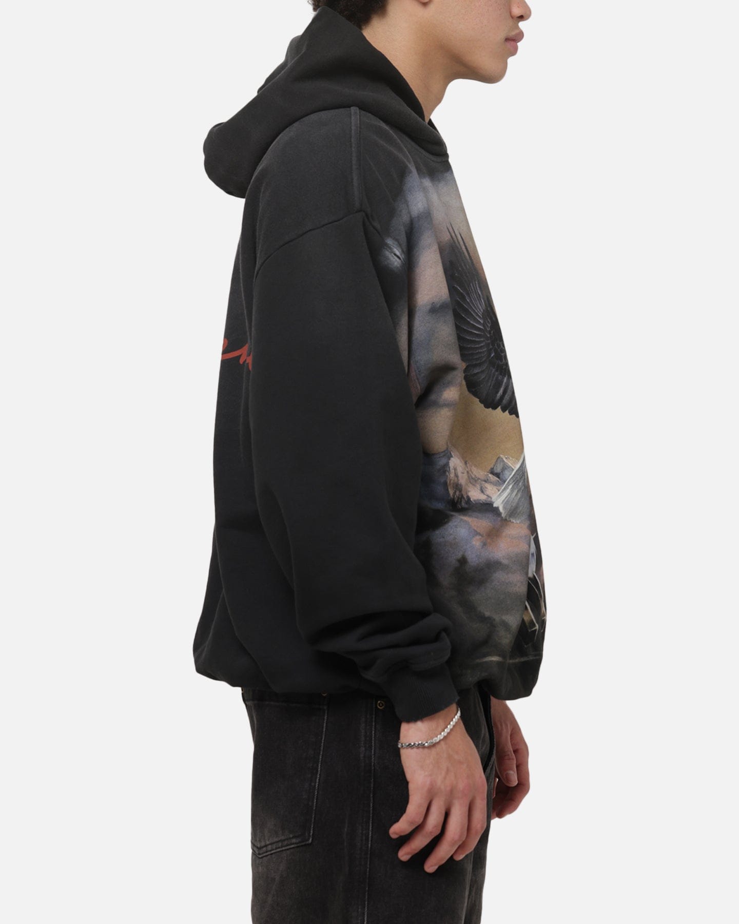 Represent Chrome Flight Hoodie Stained Black