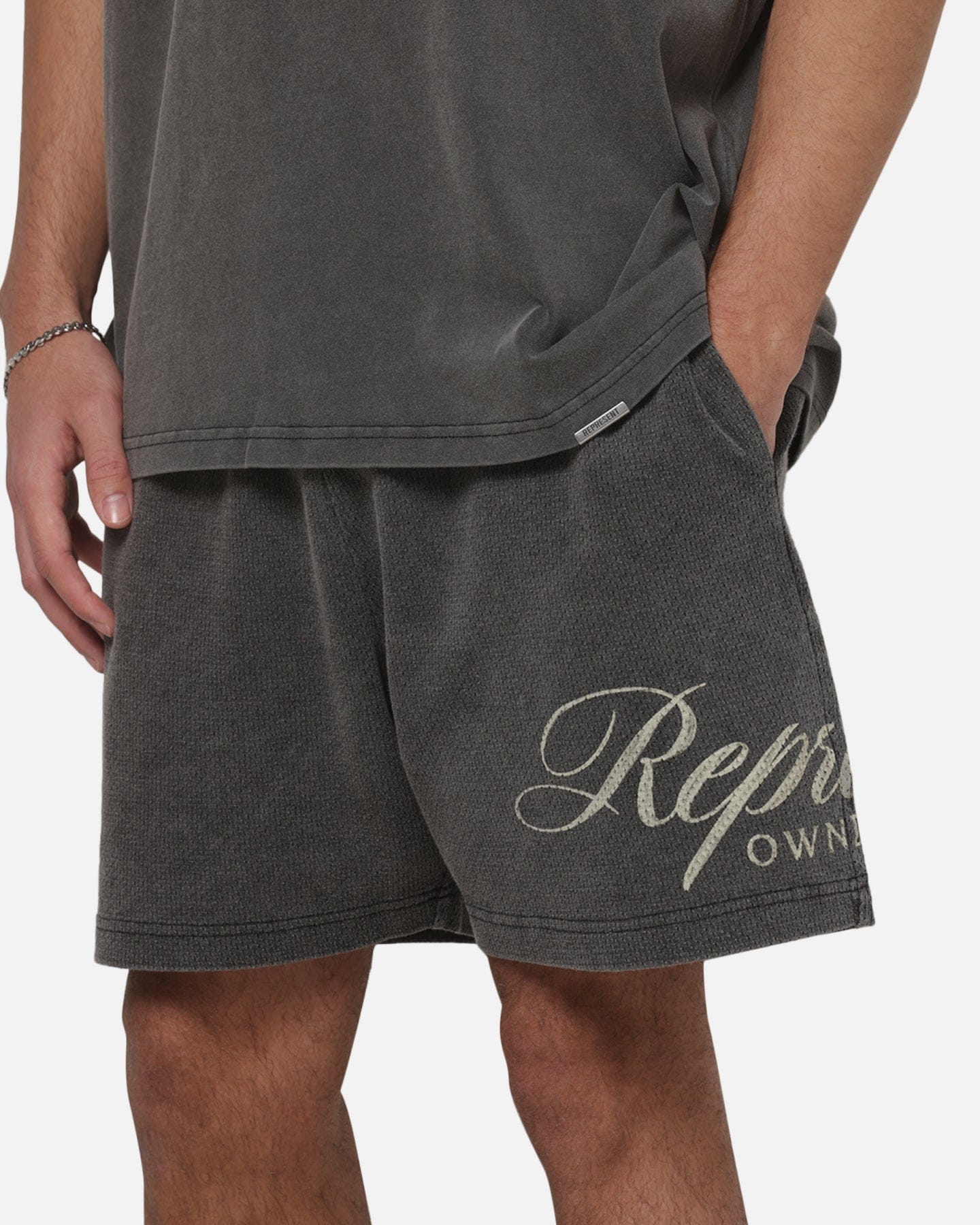 Represent Owners Club Script Shorts Vintage Grey