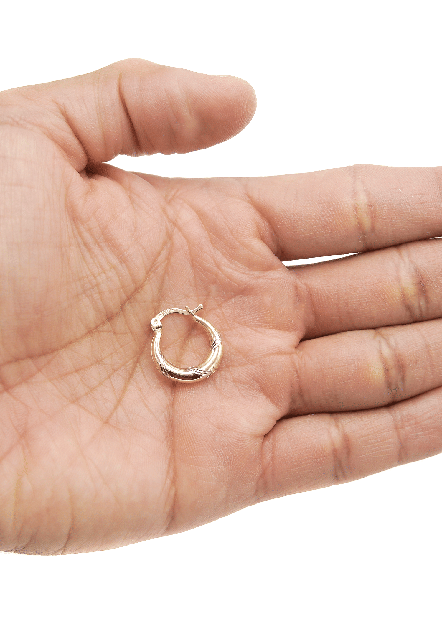 MANUFACTURER 1 10K Womens Gold Hoop Earrings