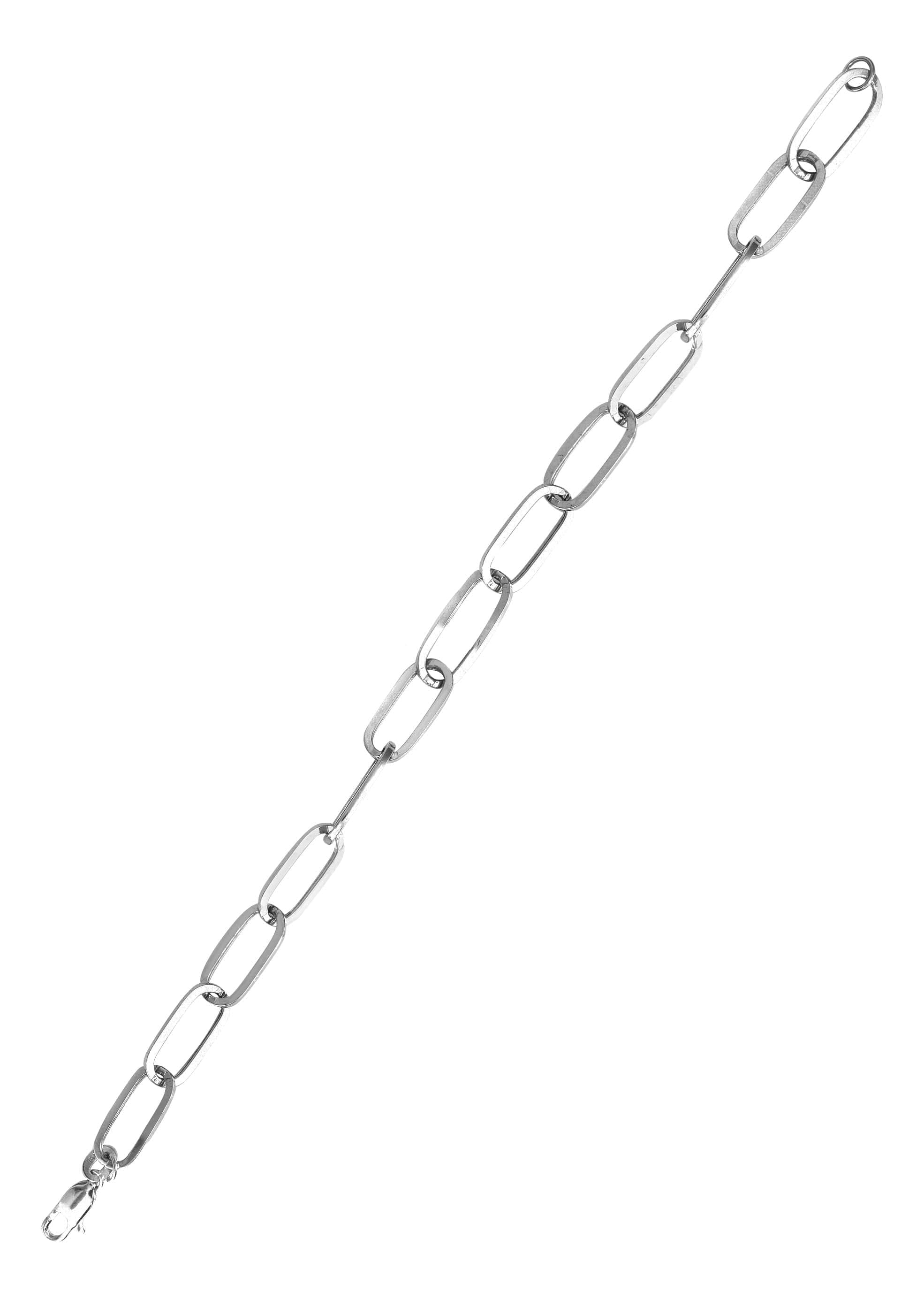 MANUFACTURER 41 Semi Solid Paper Clip White Gold Bracelet 10K & 14K