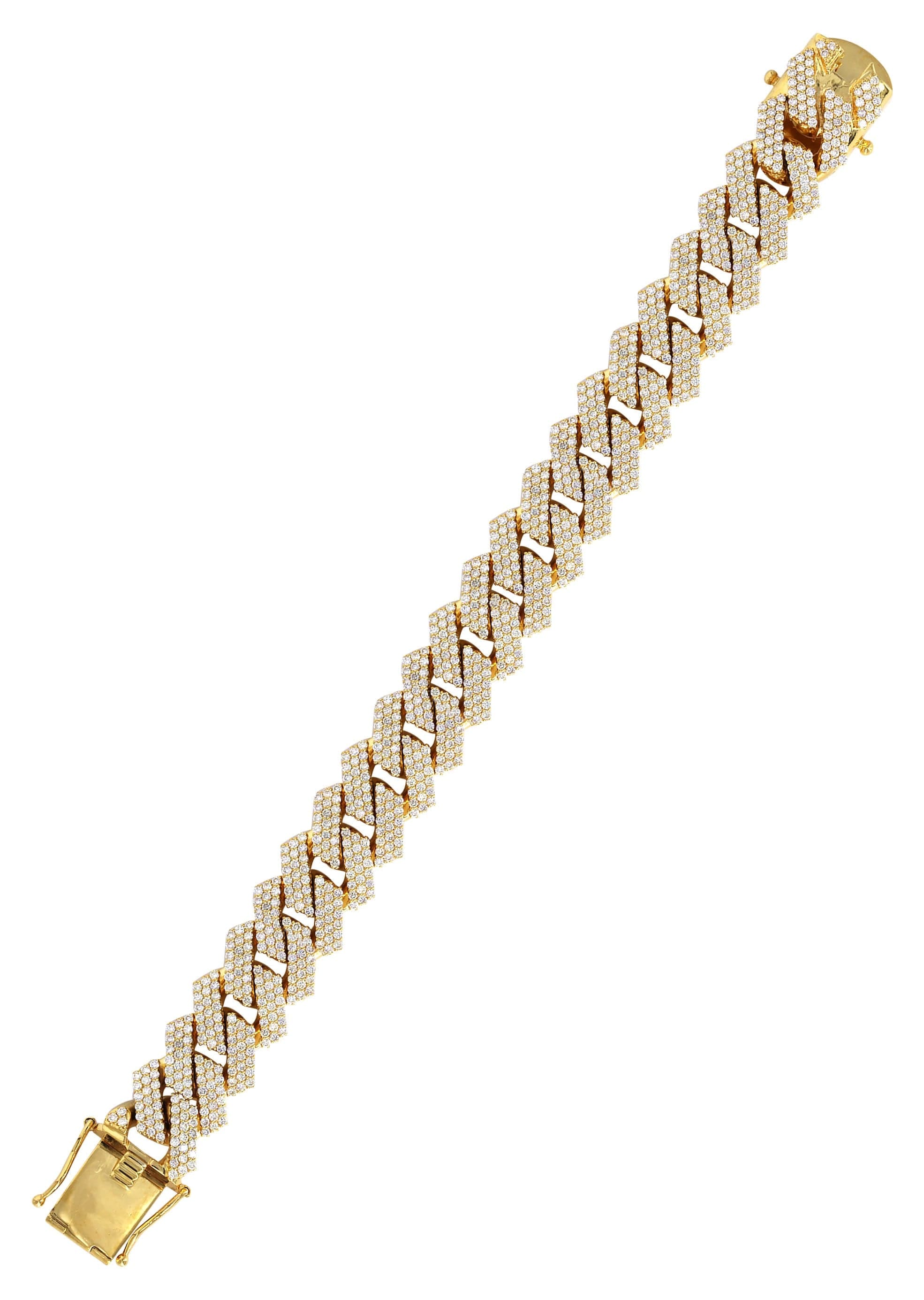 Manufacturer 6 Diamond Miami Cuban Link Prong Bracelet ( 17 MM )