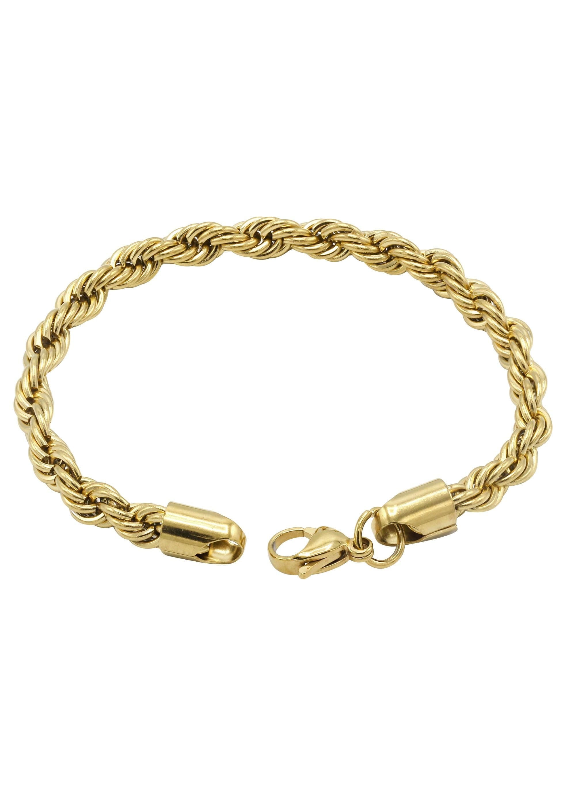 manufacturer 30 Gold Plated Mens Solid Rope Bracelet