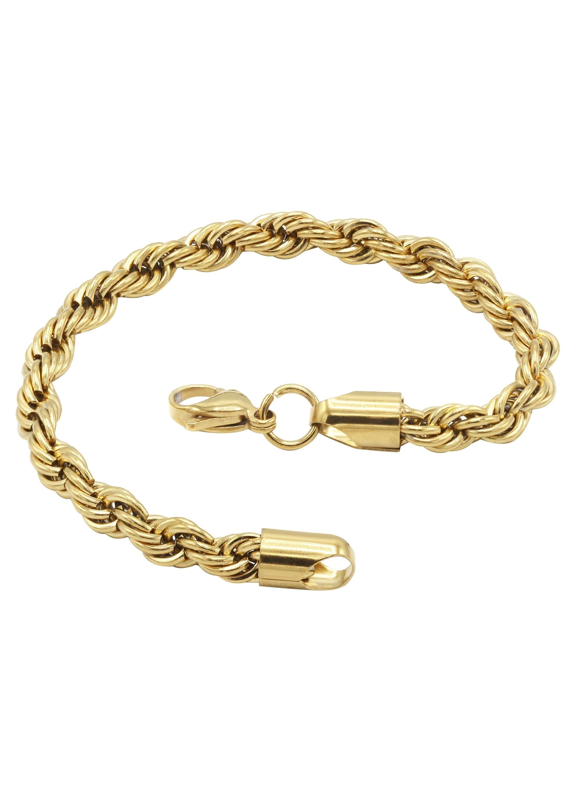 manufacturer 30 Gold Plated Mens Solid Rope Bracelet