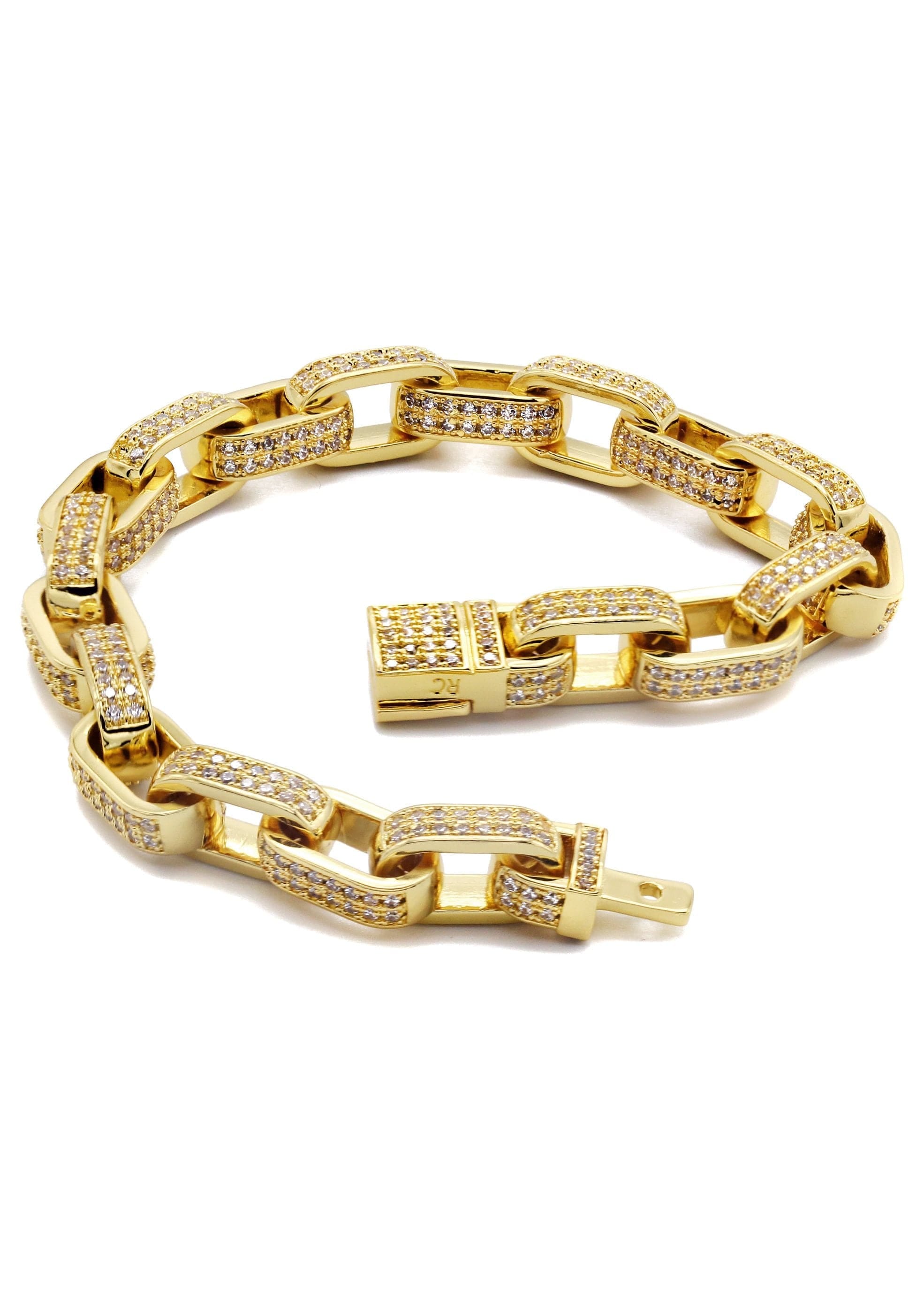 manufacturer 30 Gold Plated Iced Out Hermes Bracelet
