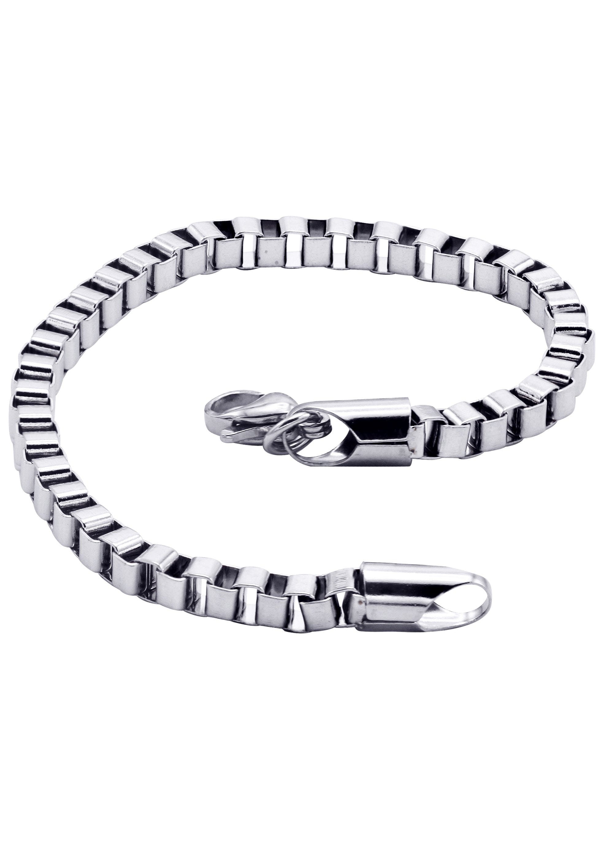 manufacturer 30 White Gold Plated Box Bracelet