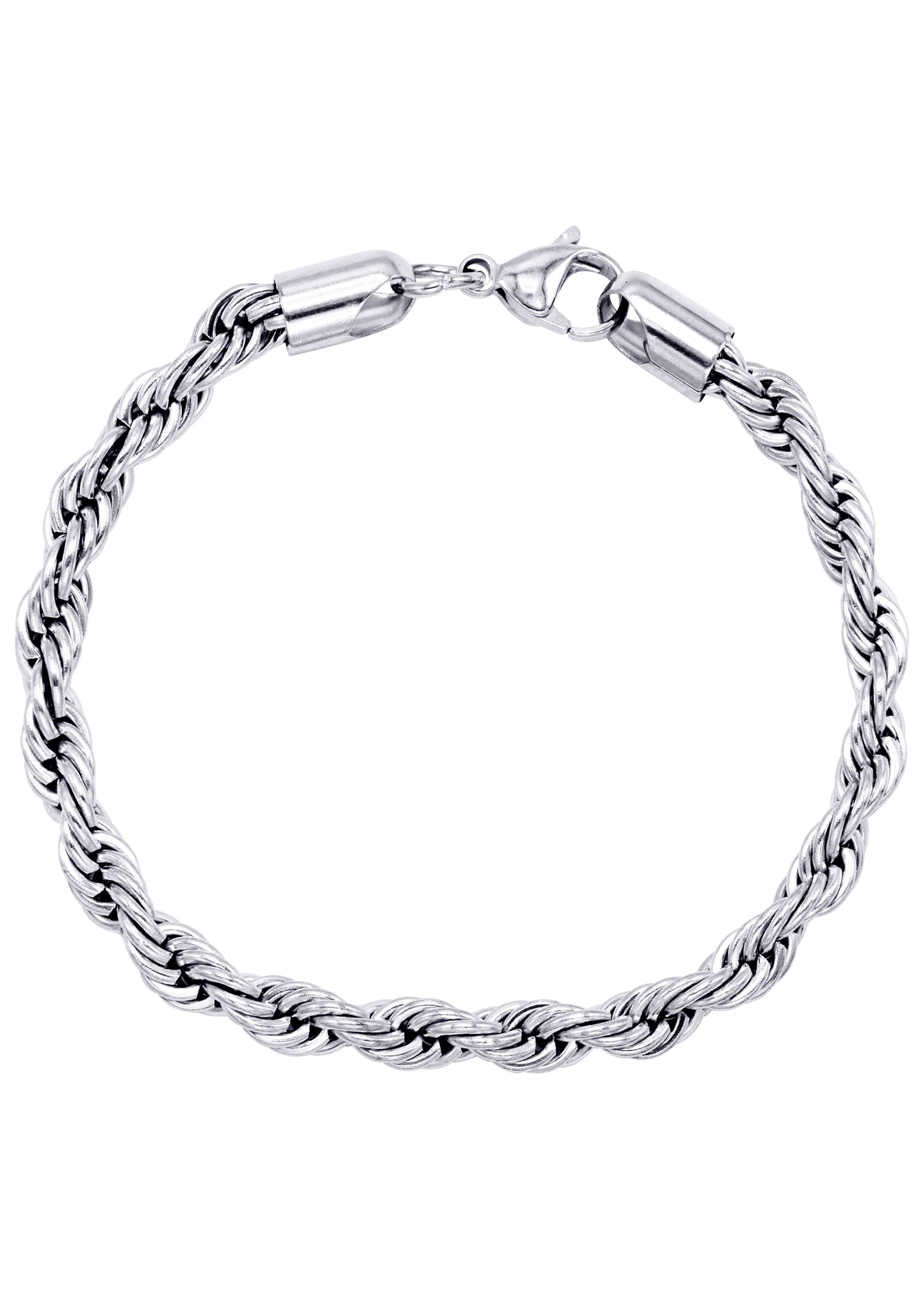 manufacturer 30 White Gold Plated Mens Solid Rope Bracelet