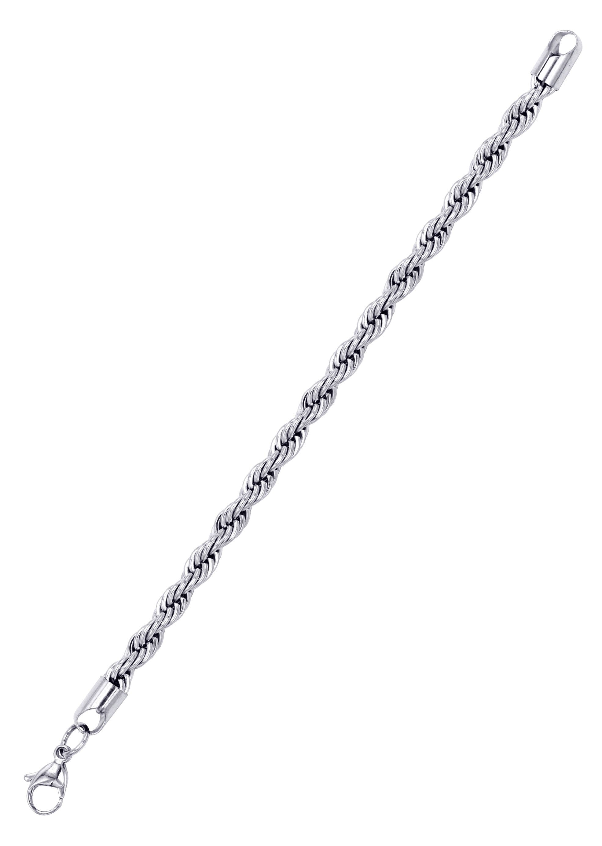 manufacturer 30 White Gold Plated Mens Solid Rope Bracelet