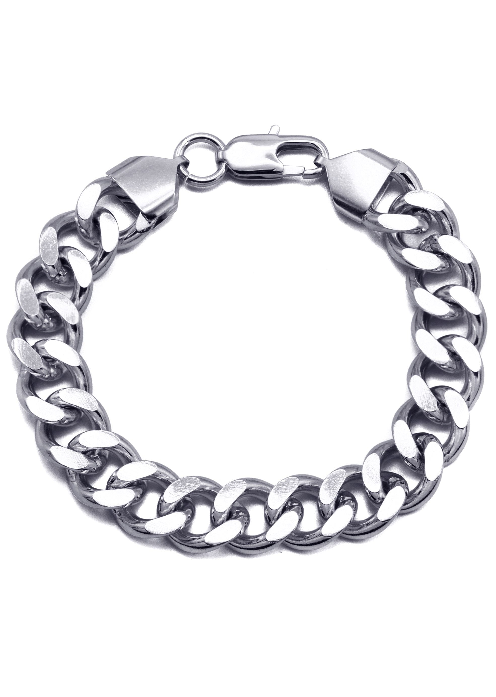 manufacturer 30 White Gold Plated Cuban Curb Bracelet