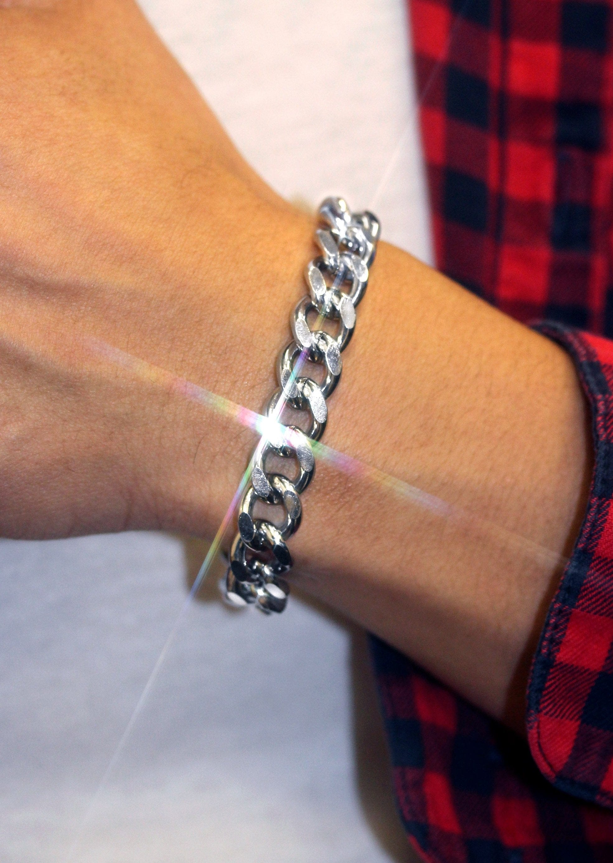 manufacturer 30 White Gold Plated Cuban Curb Bracelet
