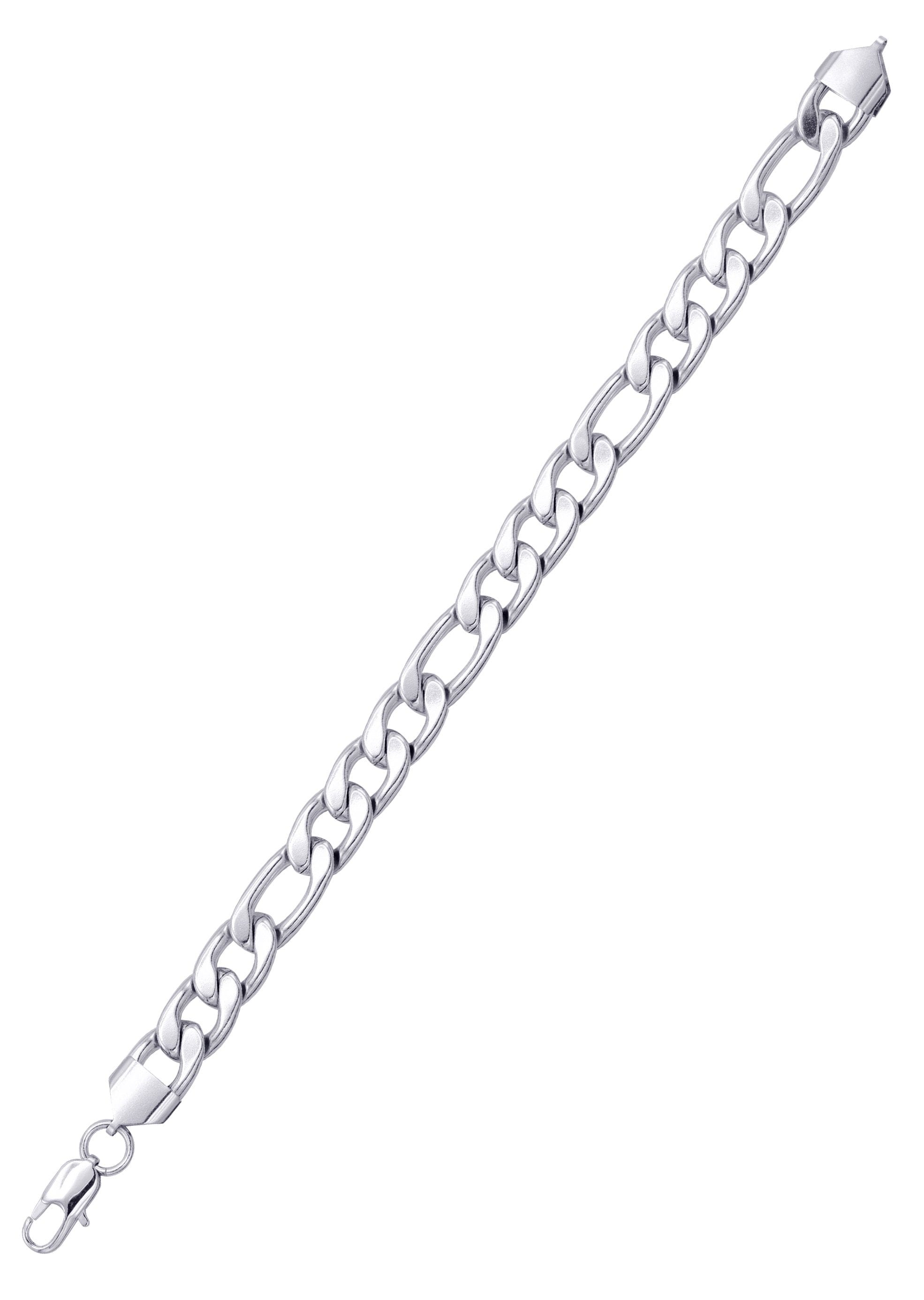 manufacturer 30 White Gold Plated Figaro Bracelet