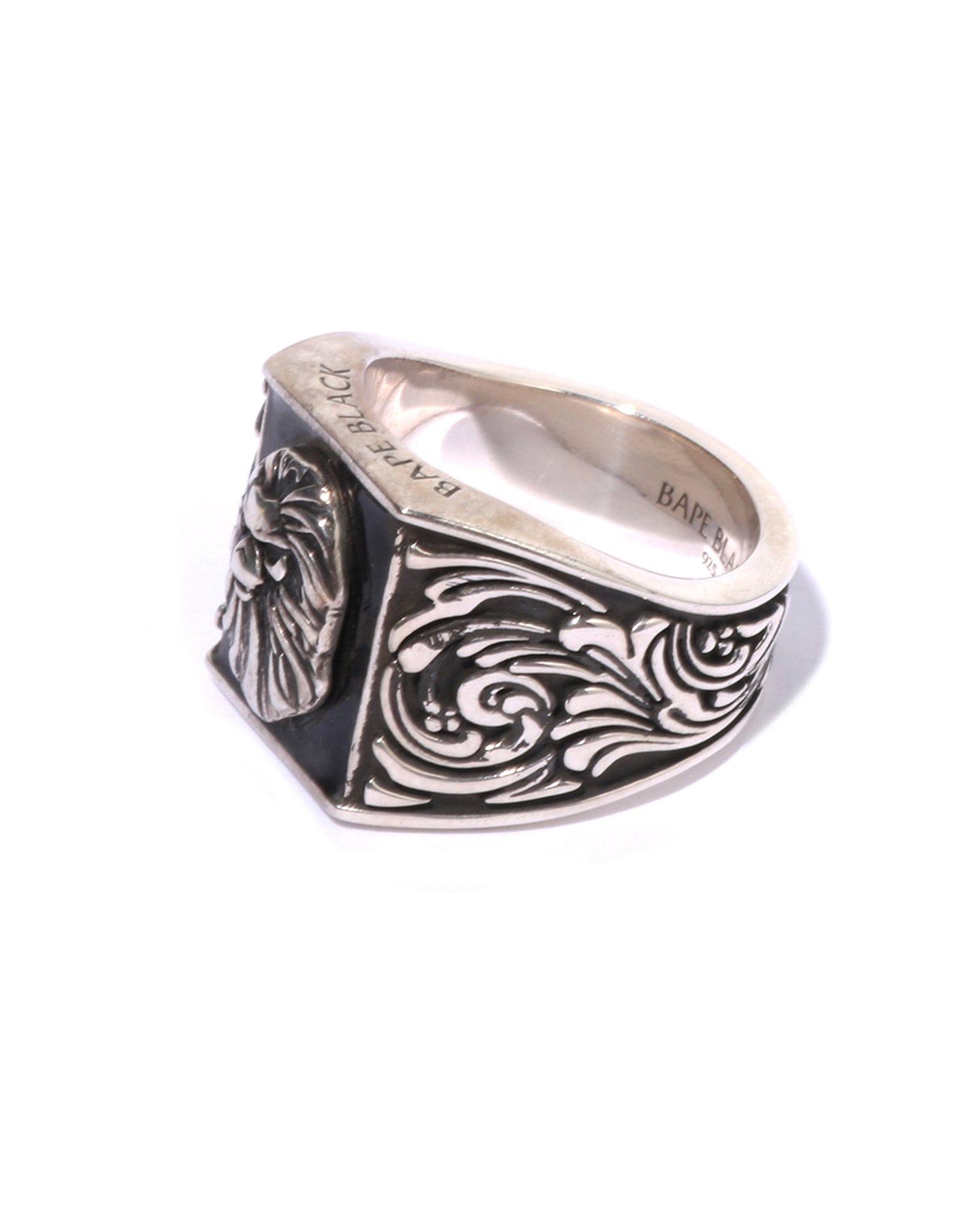 BAPE BLACK Signet Ring with Resin