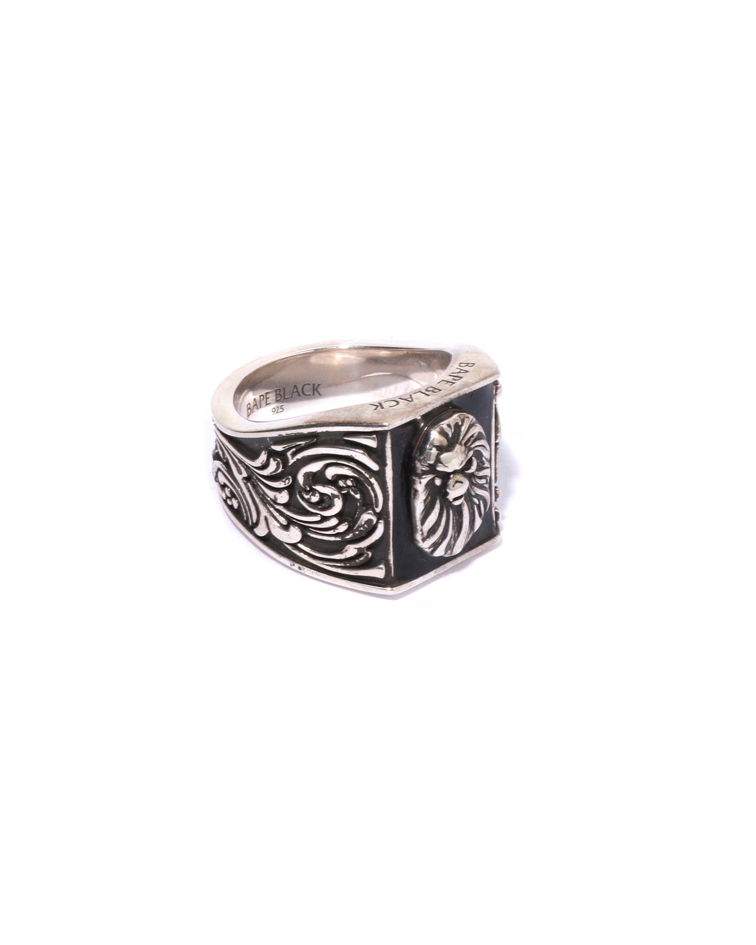 BAPE BLACK Signet Ring with Resin