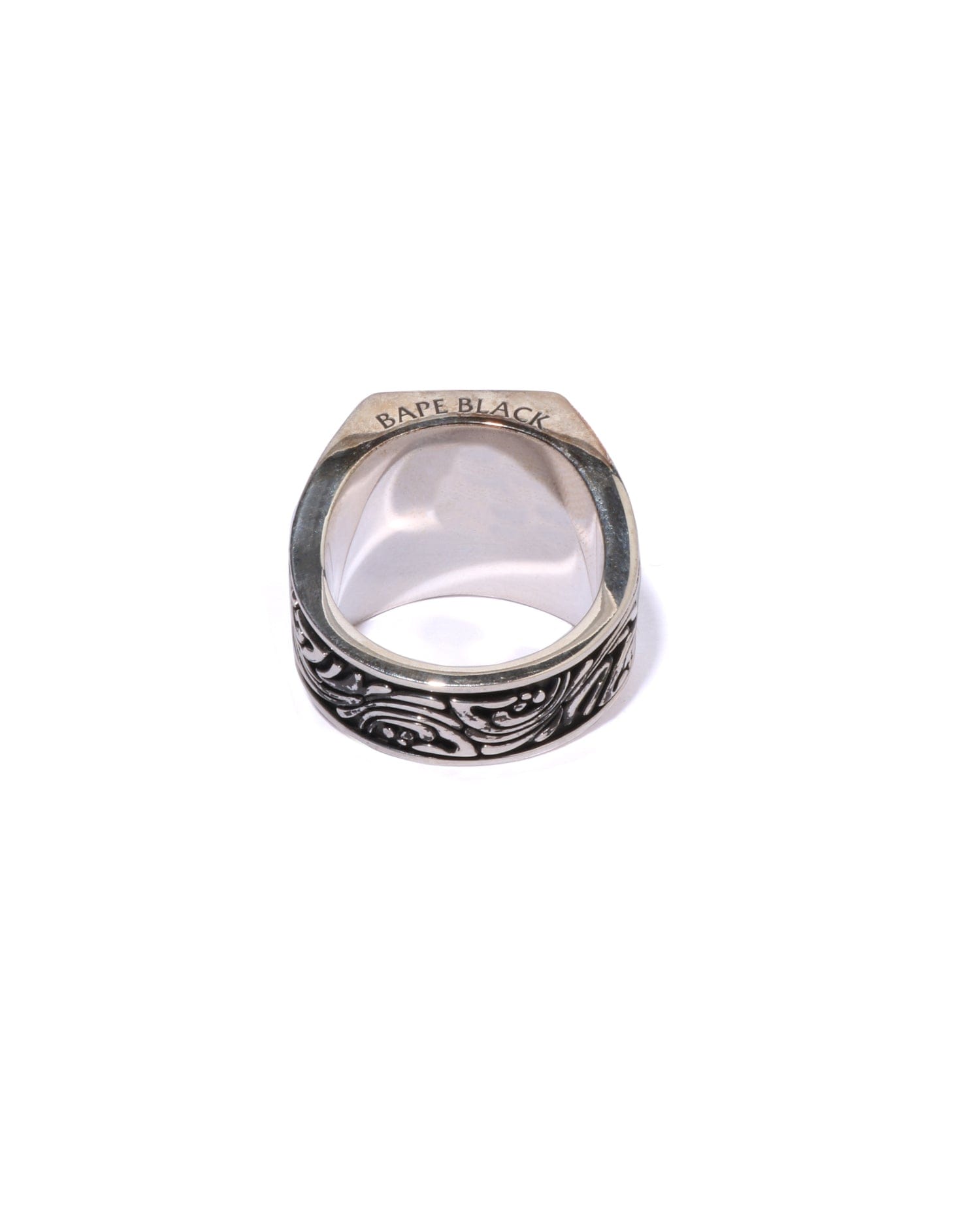 BAPE BLACK Signet Ring with Resin