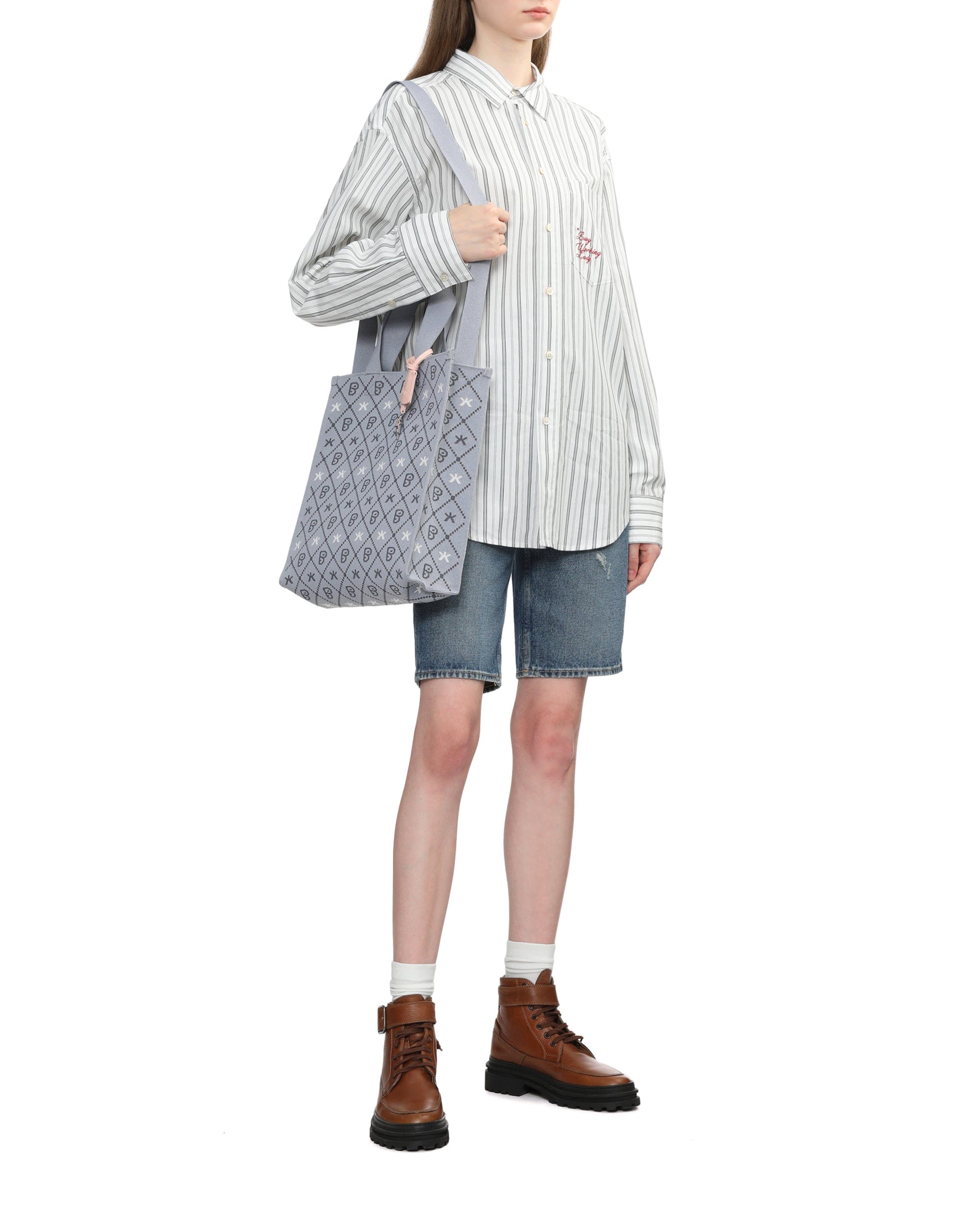 BAPY Monogram knit shopper bag