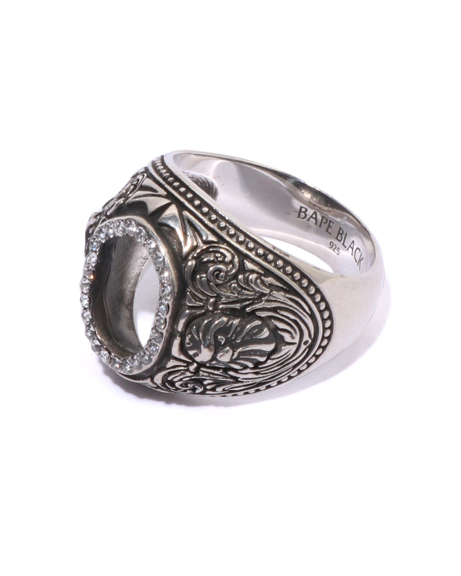 BAPE Black Void Madface Ring with Stones