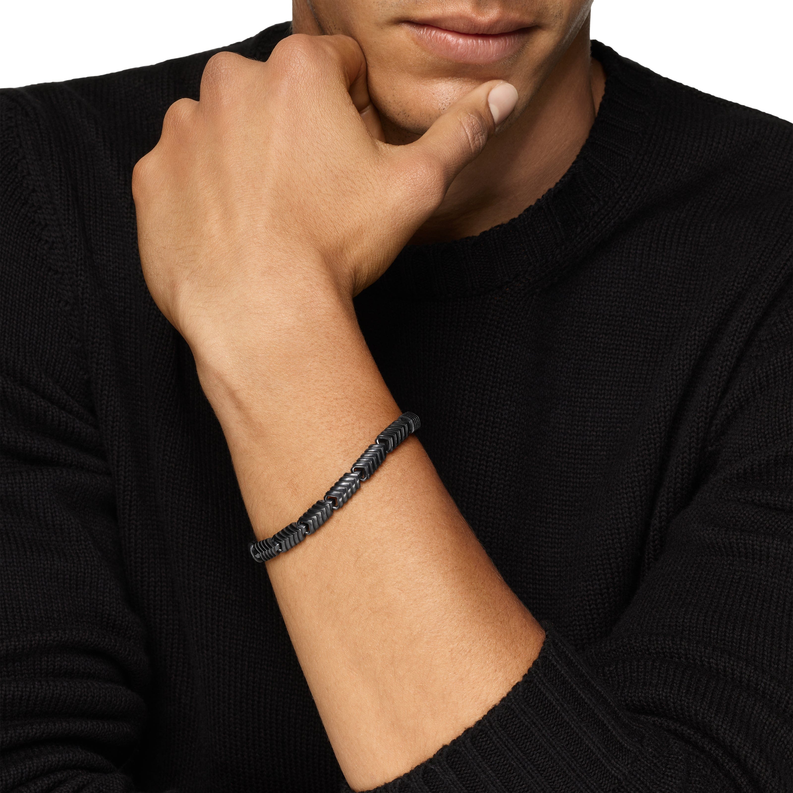 David Yurman Chevron Collection Bracelet in Black Titanium