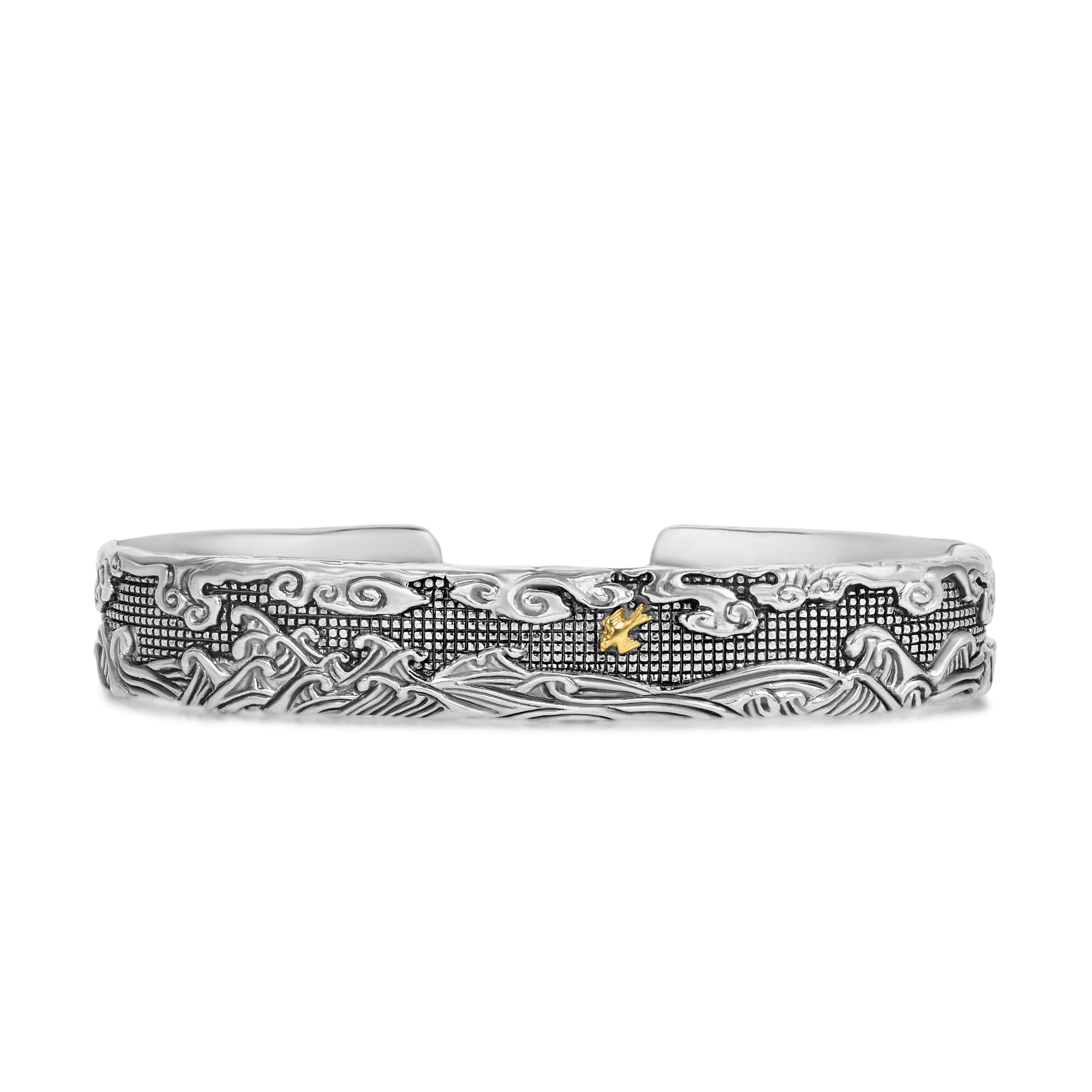 David Yurman Waves Collection Bracelet in Sterling Silver and 18k Gold