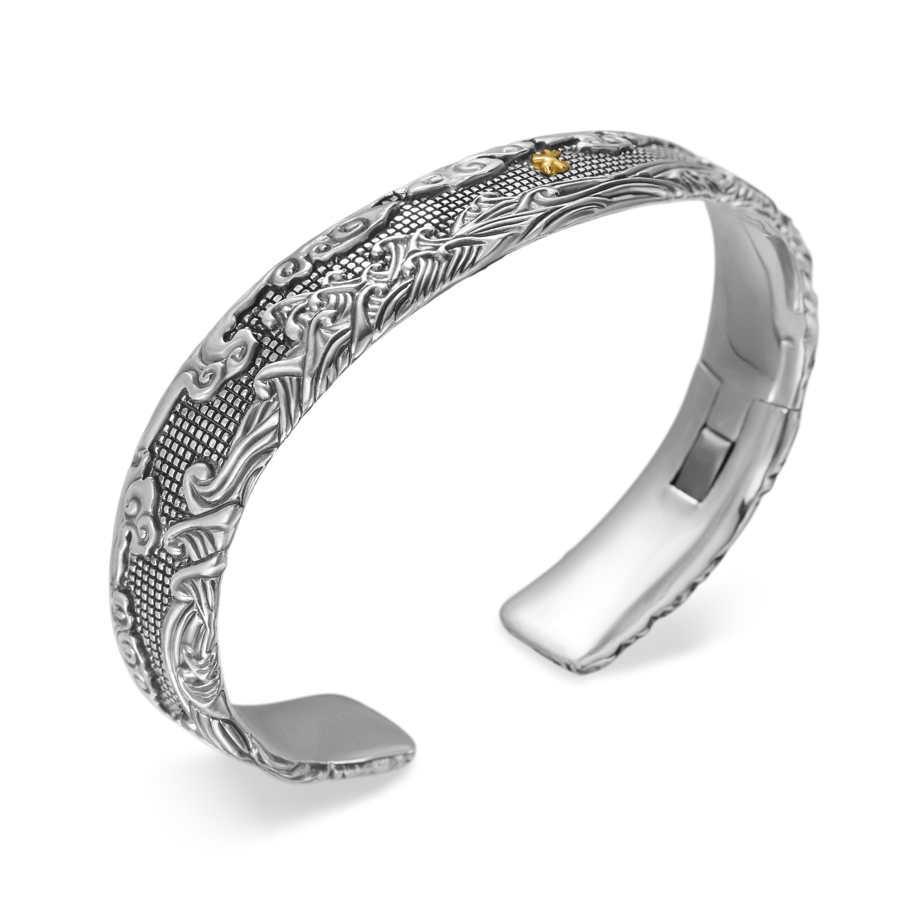 David Yurman Waves Collection Bracelet in Sterling Silver and 18k Gold