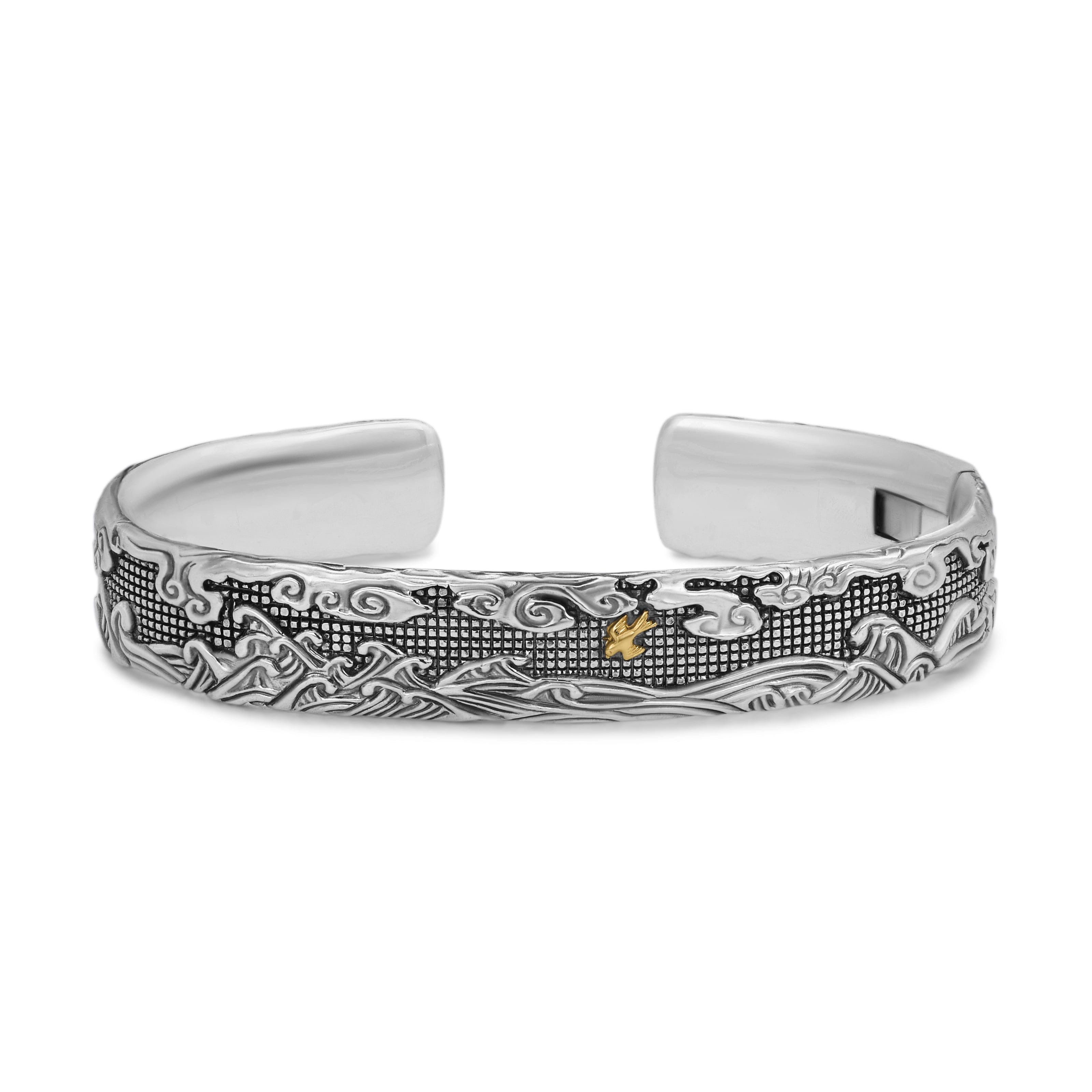 David Yurman Waves Collection Bracelet in Sterling Silver and 18k Gold