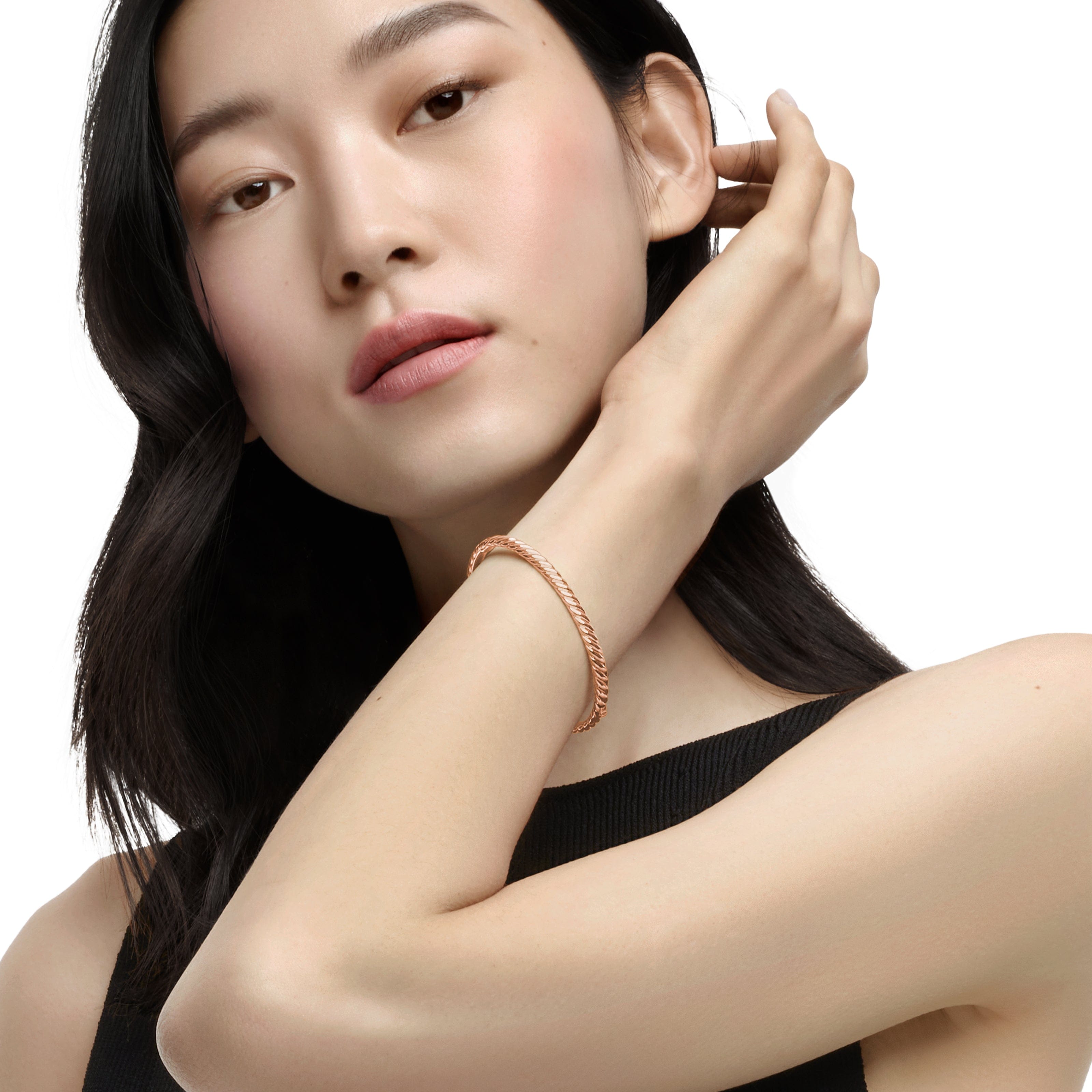 David Yurman Sculpted Cable Collection Bracelet in 18K Rose Gold