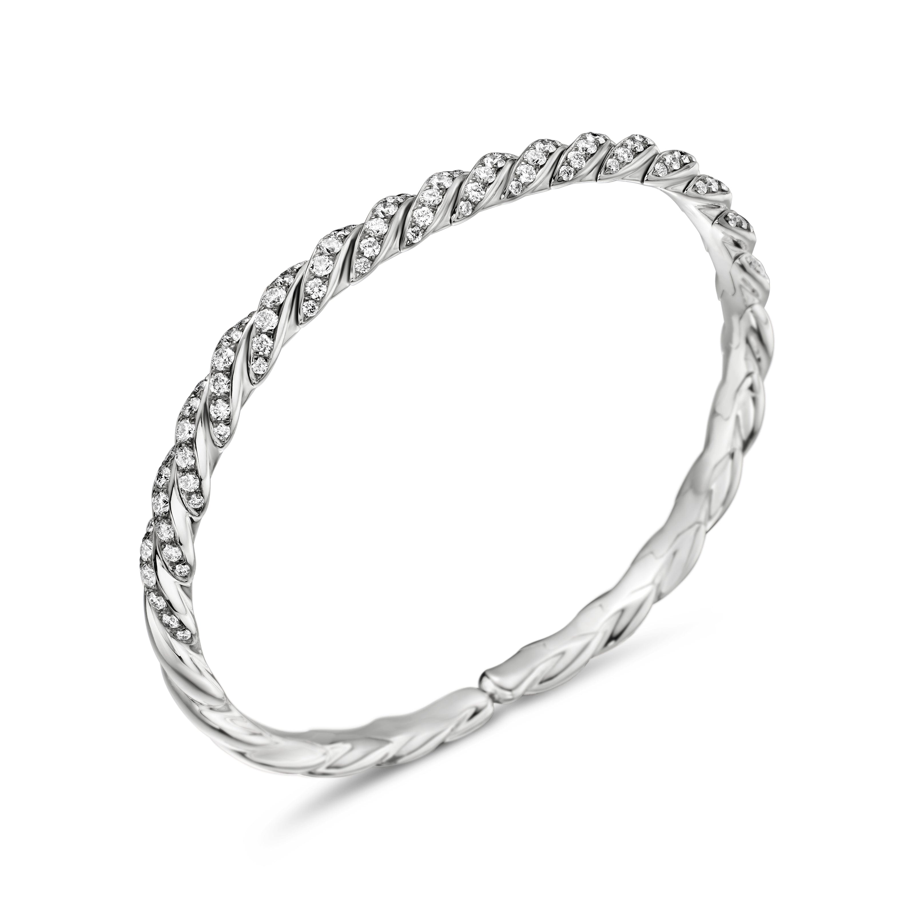 David Yurman Sculpted Cable Collection Bracelet in 18K White Gold