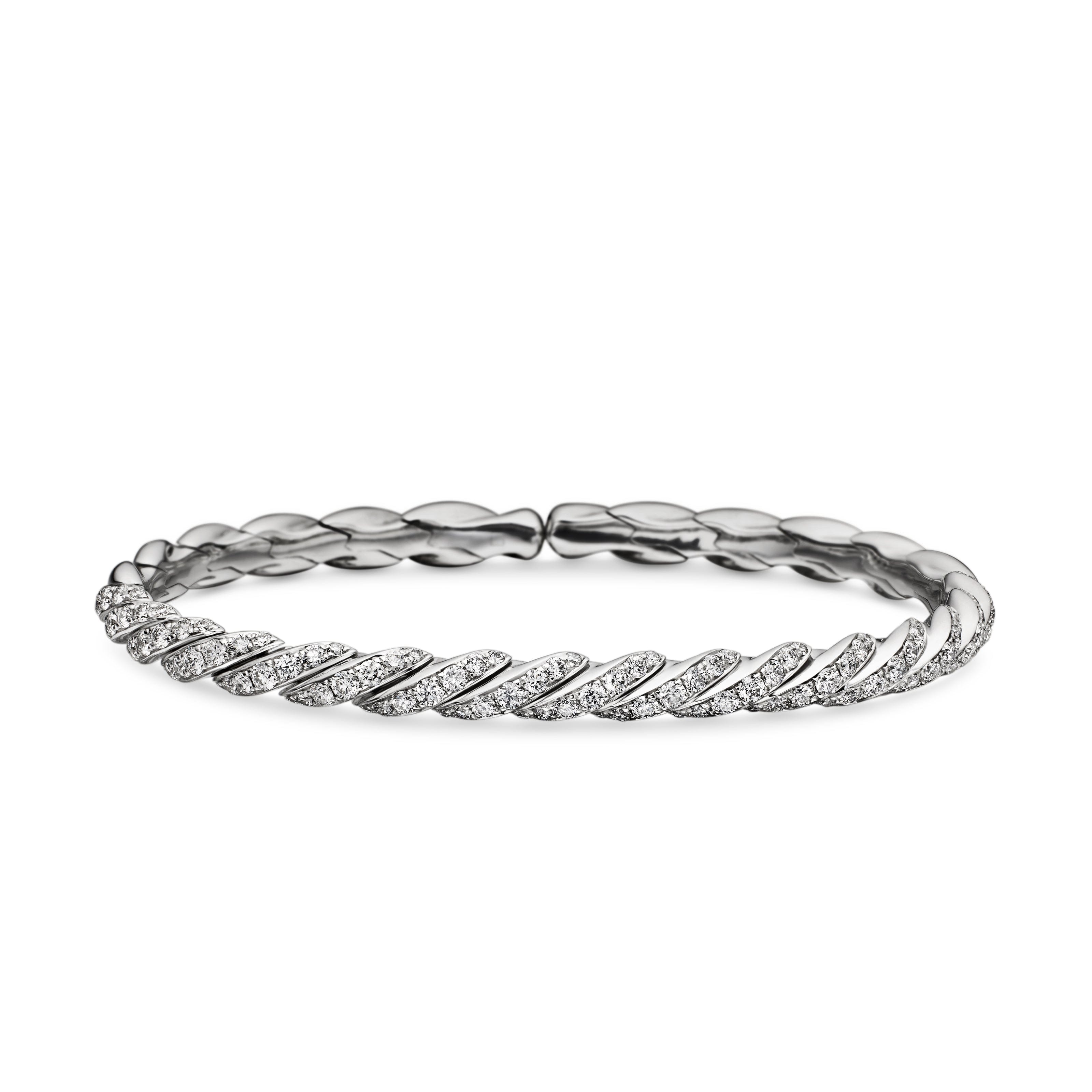 David Yurman Sculpted Cable Collection Bracelet in 18K White Gold