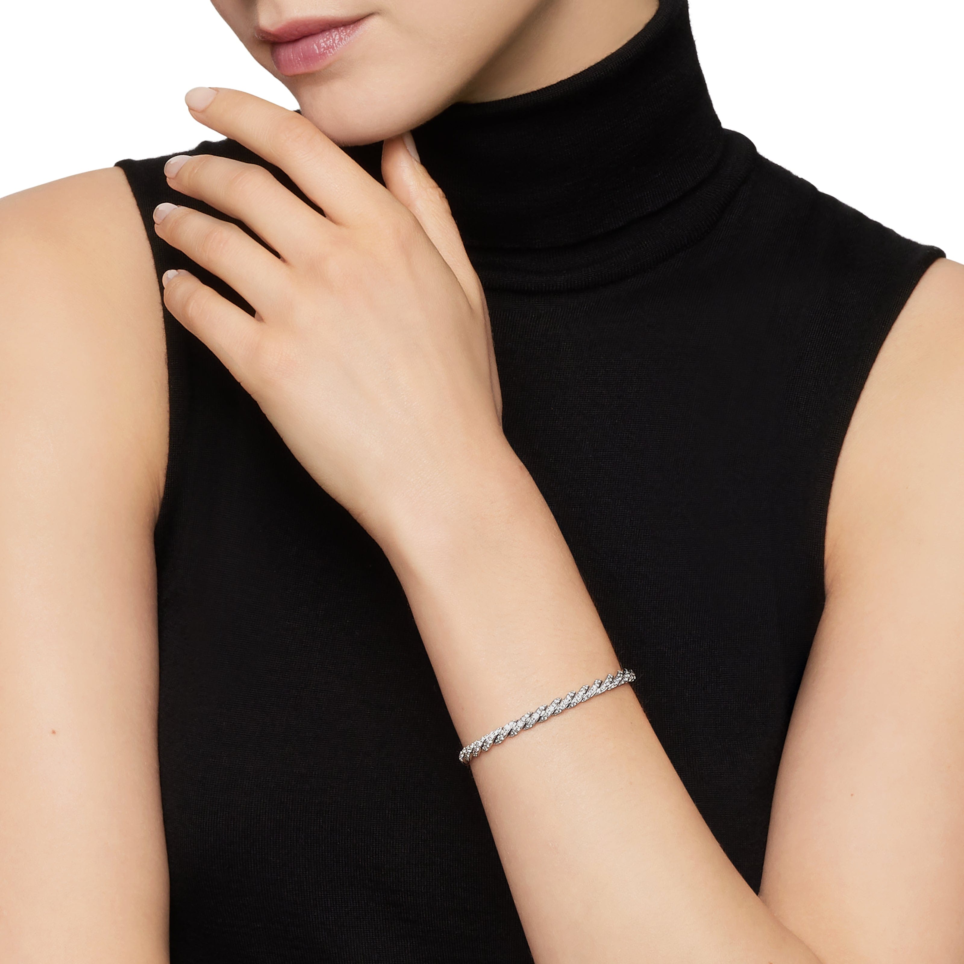 David Yurman Sculpted Cable Collection Bracelet in 18K White Gold