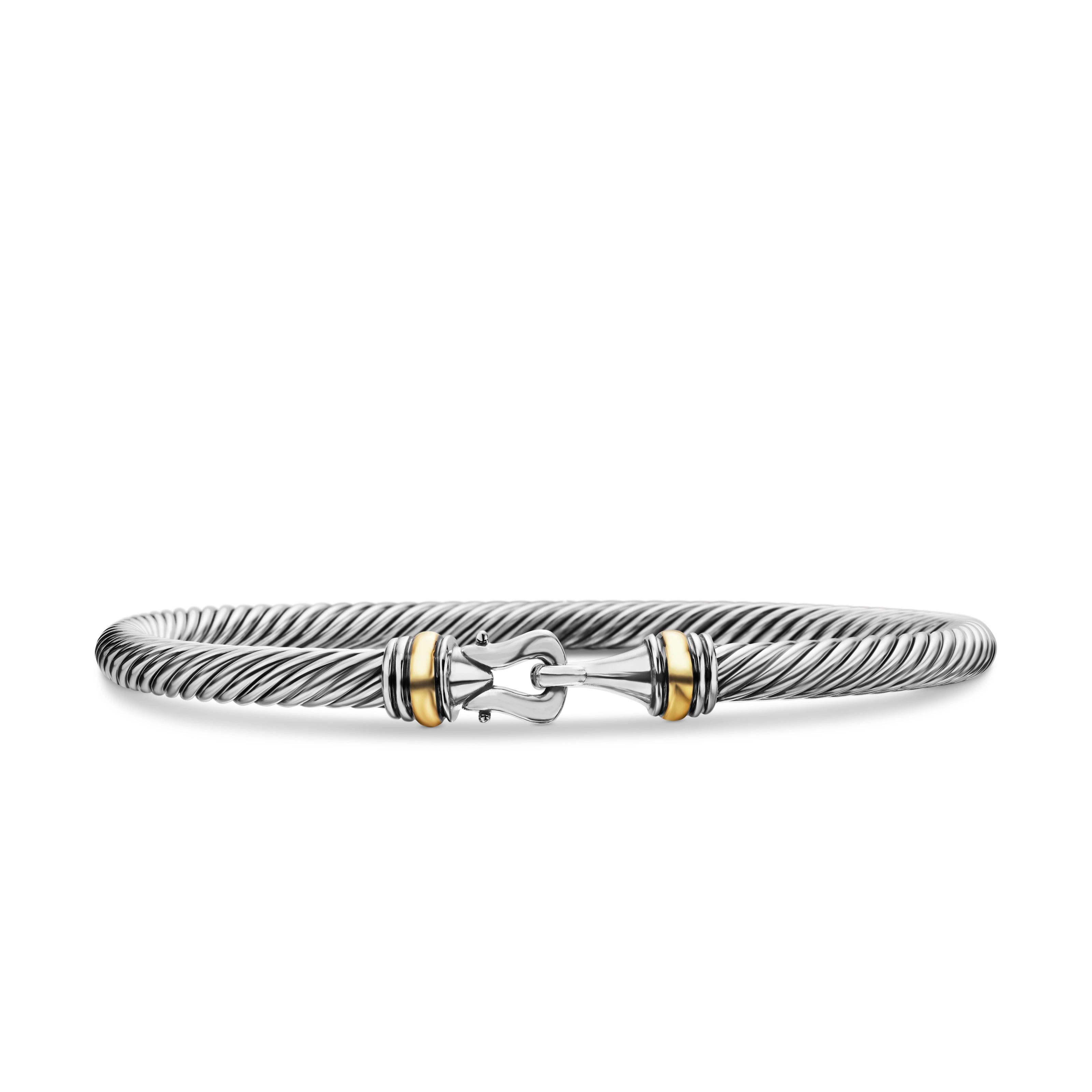 David Yurman Cable Collection® Bracelet in Sterling Silver and 18k Gold