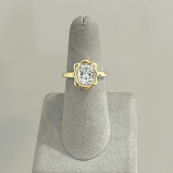 Rahaminov 18k Yellow Gold 2.19ct Cushion Cut Diamond Victoria Ring- 030535