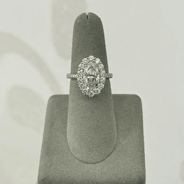 Rahaminov Platinum 2.00ct Oval Diamond Halo Complete Engagement Ring - 030337