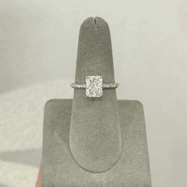 Moyer Collection 18k White Gold 2.10ct Radiant Diamond Complete Engagement Ring - 020671