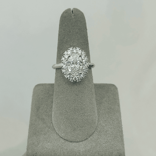 Moyer Collection 14k White Gold 1.81ct Oval Diamond Double Halo Complete Engagement Ring - 020656