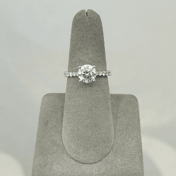 Moyer Collection 14k White Gold 1.53ct Round Brilliant Diamond Complete Engagement Ring - 020650