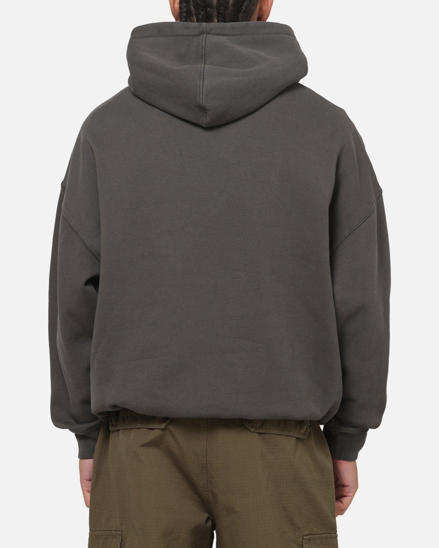 Carre Box Check Hoodie Charcoal