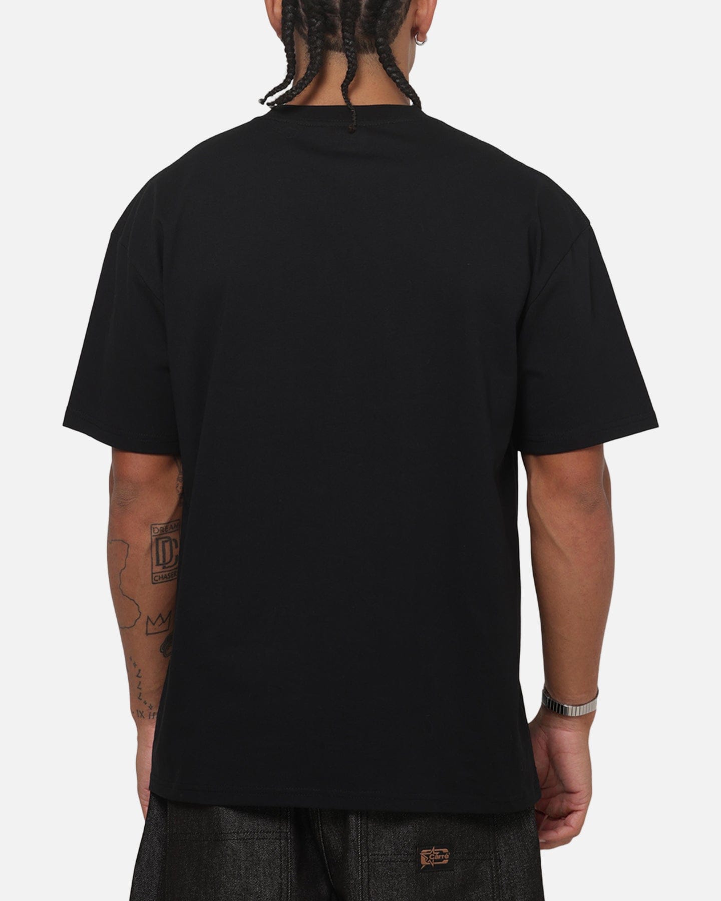 Carre Box Check T-Shirt Solid Black