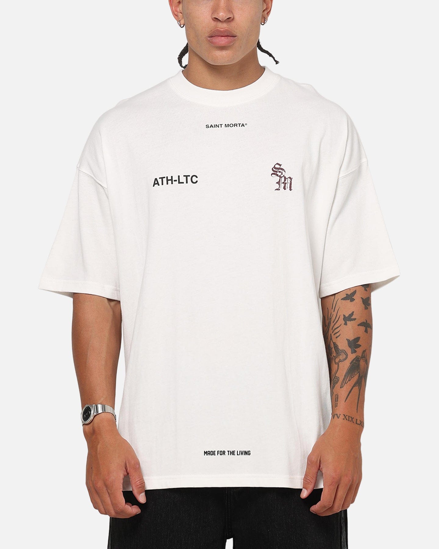 Saint Morta ATHLTC S4 Boxy T-Shirt Off White
