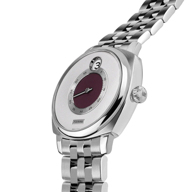 Fears Brunswick 40.5 Jump Hour 'Barleycorn Plum' on Bracelet