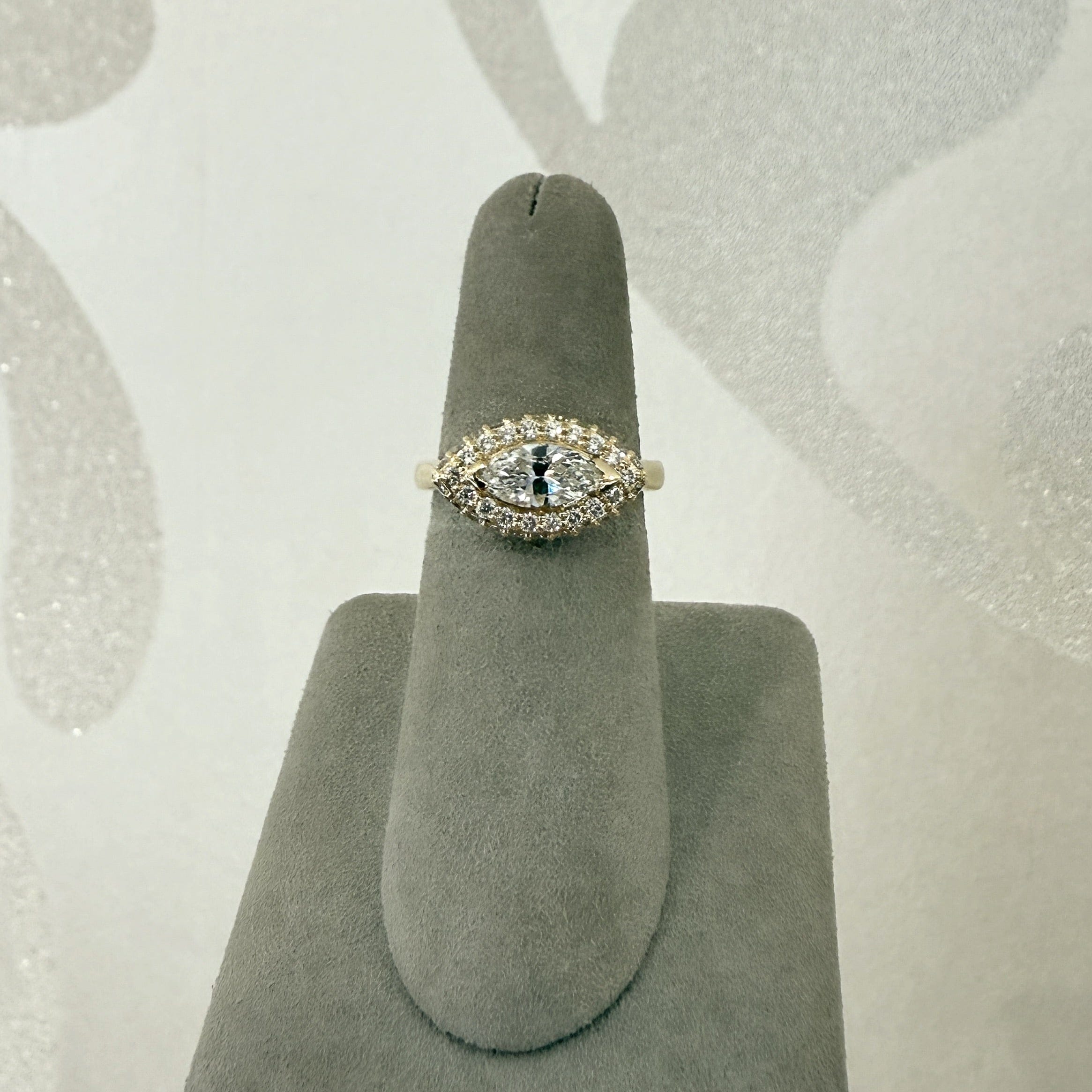 Moyer Collection 14K Yellow Gold 0.70ct Marquise Diamond Complete Engagement Ring - 445408