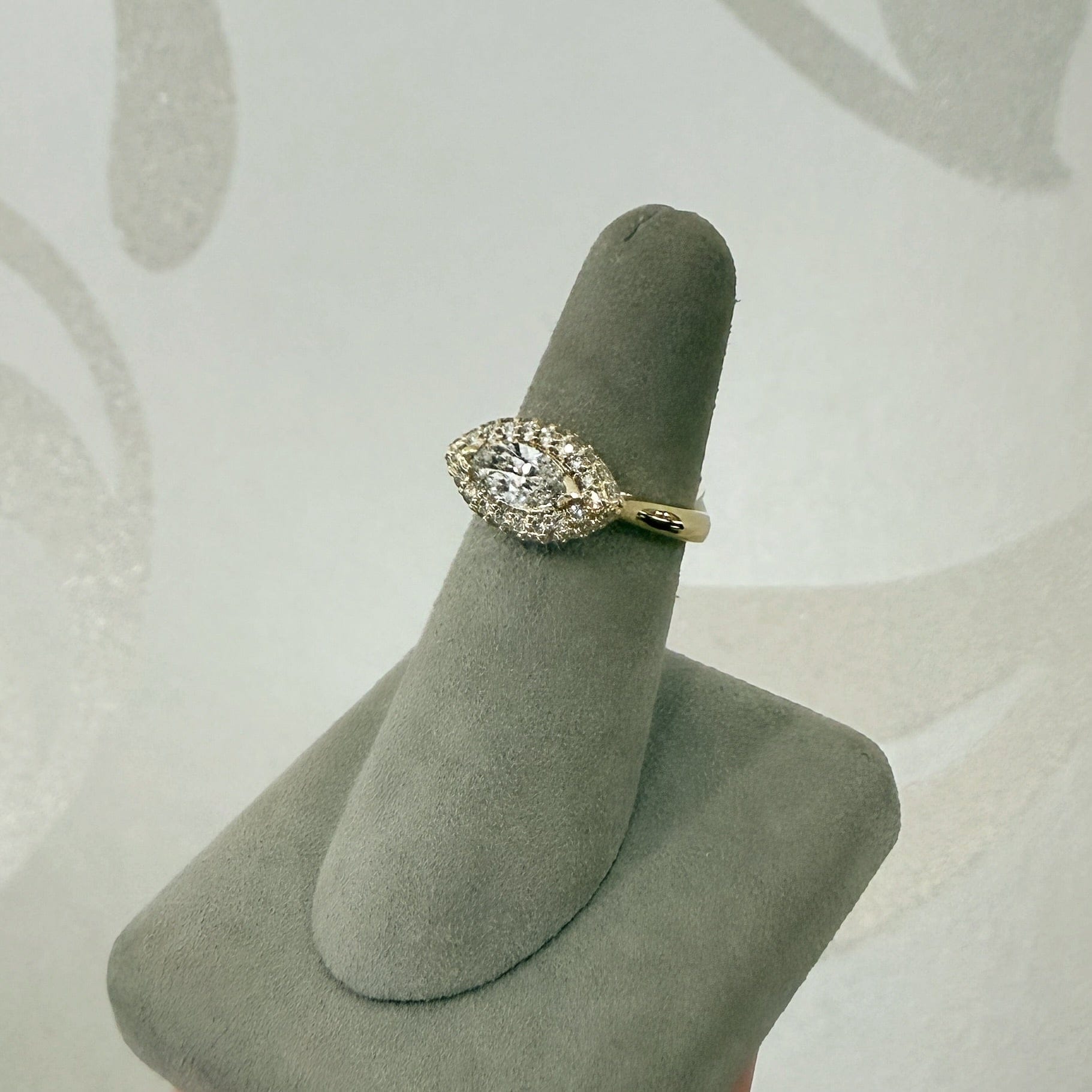 Moyer Collection 14K Yellow Gold 0.70ct Marquise Diamond Complete Engagement Ring - 445408