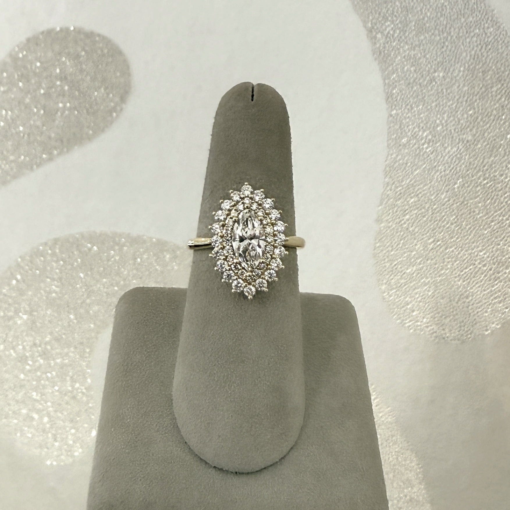 Moyer Collection 14K Yellow Gold 0.90ct Marquise Cut Diamond Complete Engagement Ring - 011300